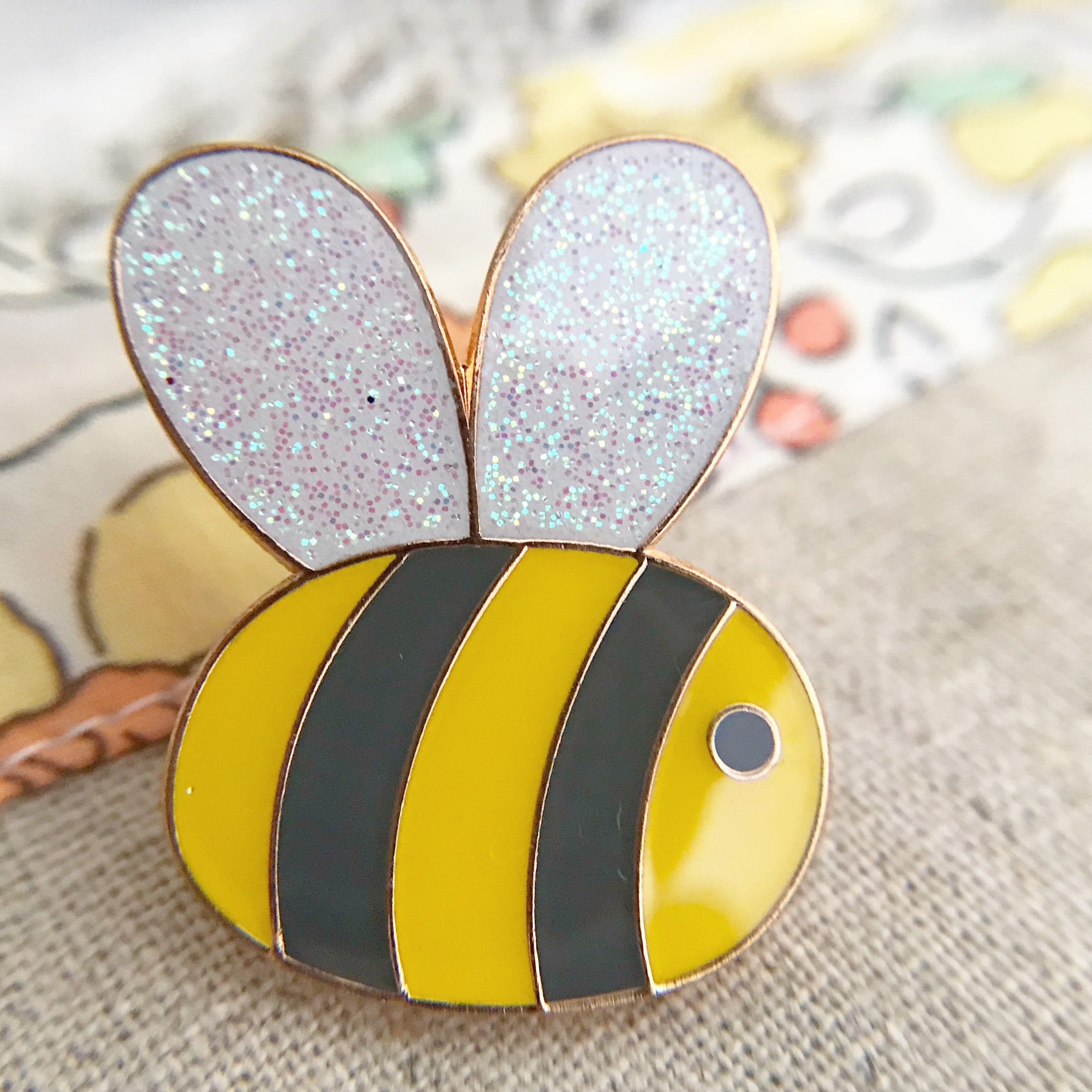 Sweet Bee Enamel Pin – Sew Sweet Violet