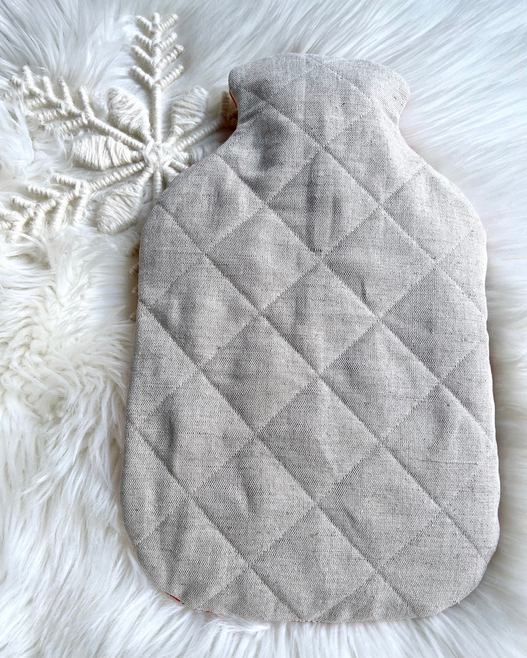 Luxury Quilted Hot Water Bottle Cover - Liberty Pink Stripes
