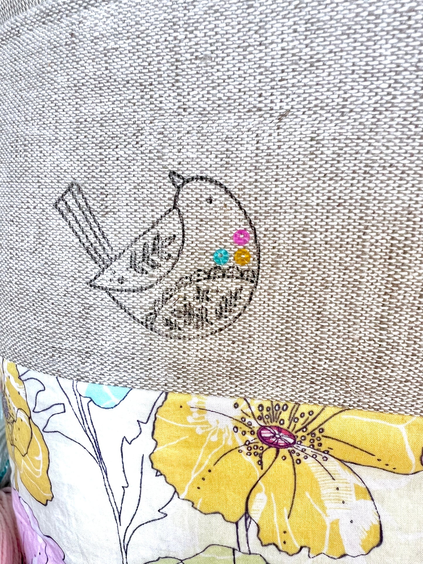 Drawstring Signature Liberty of London Project Bag - Pastel Poppy