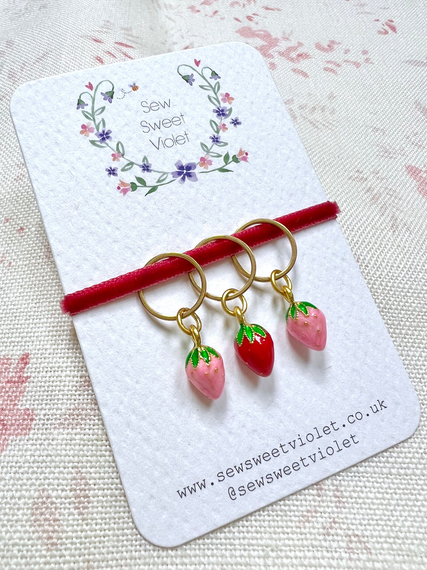 Strawberry Stitch Marker Set