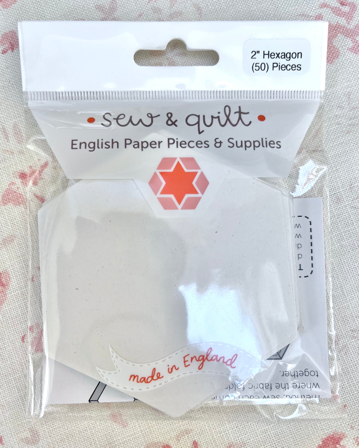 Sew &amp; Quilt - Modèles d'assemblage de papier anglais 1-3/4" Hexagone x 50 