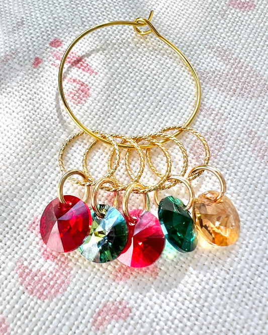 Swarovski Crystal Stitch Markers - The Nut Cracker