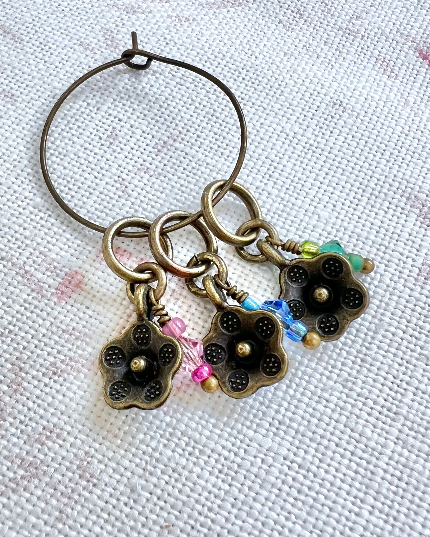 Autumn Blooms - Stitch Marker Set