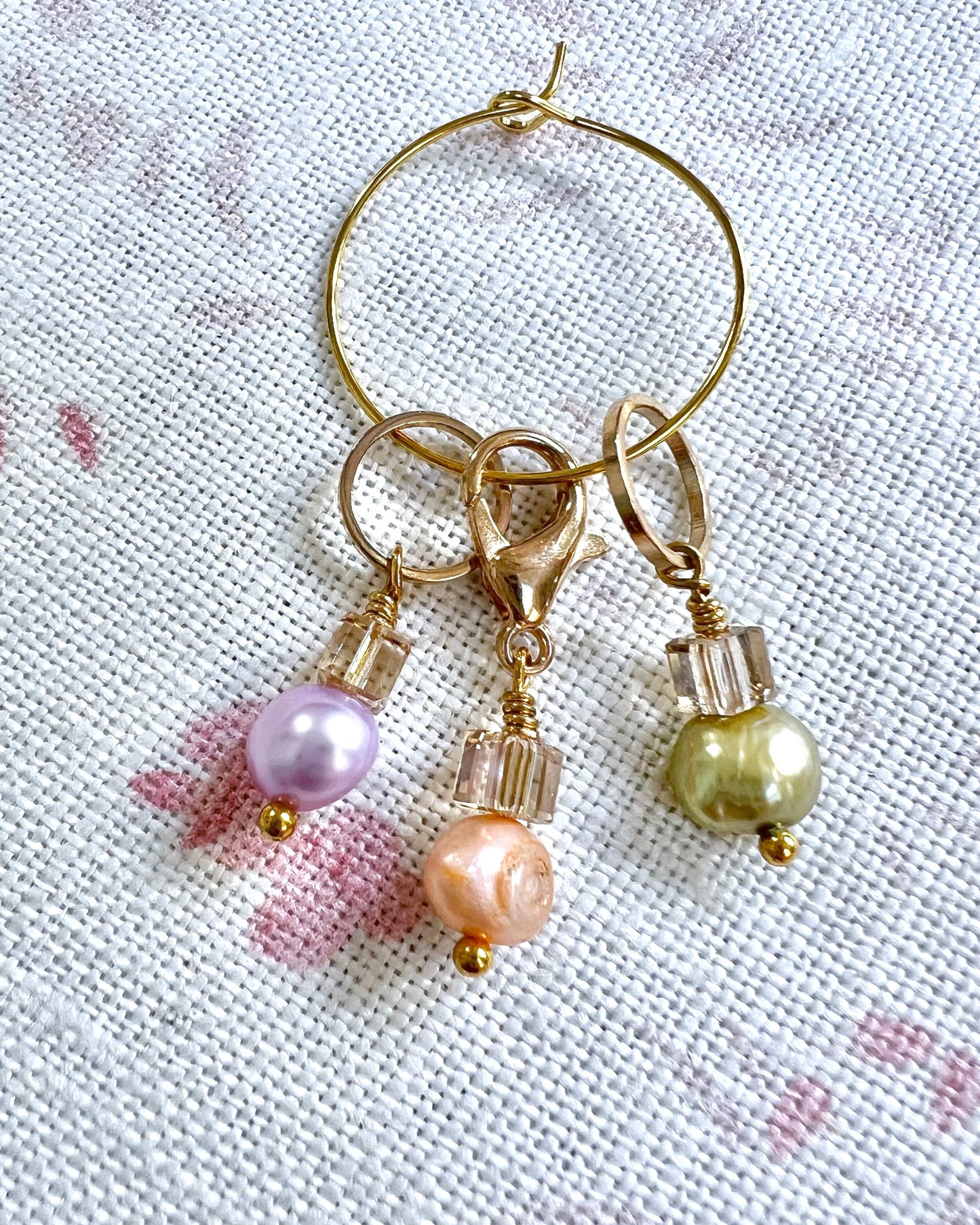 Autumn Pearls - Progress Keeper & Stitch Marker Set