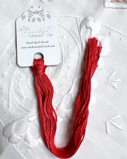 Hand dyed Embroidery Thread From The Beautiful Stitch - Red