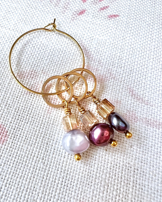 Winter Pearls - Stitch Marker Set