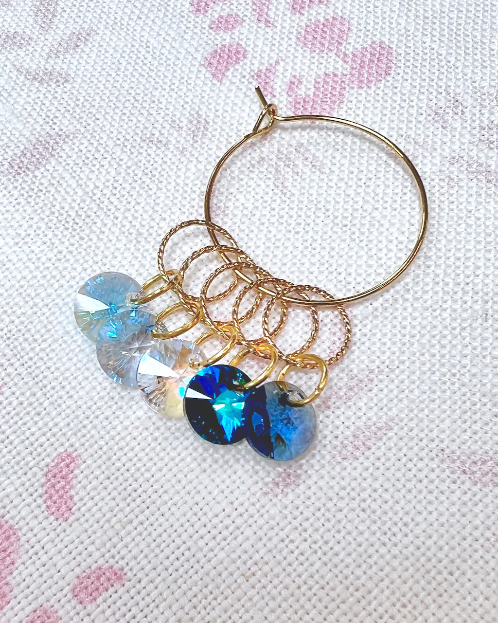 Crystal Stitch Markers - Ombre Blue