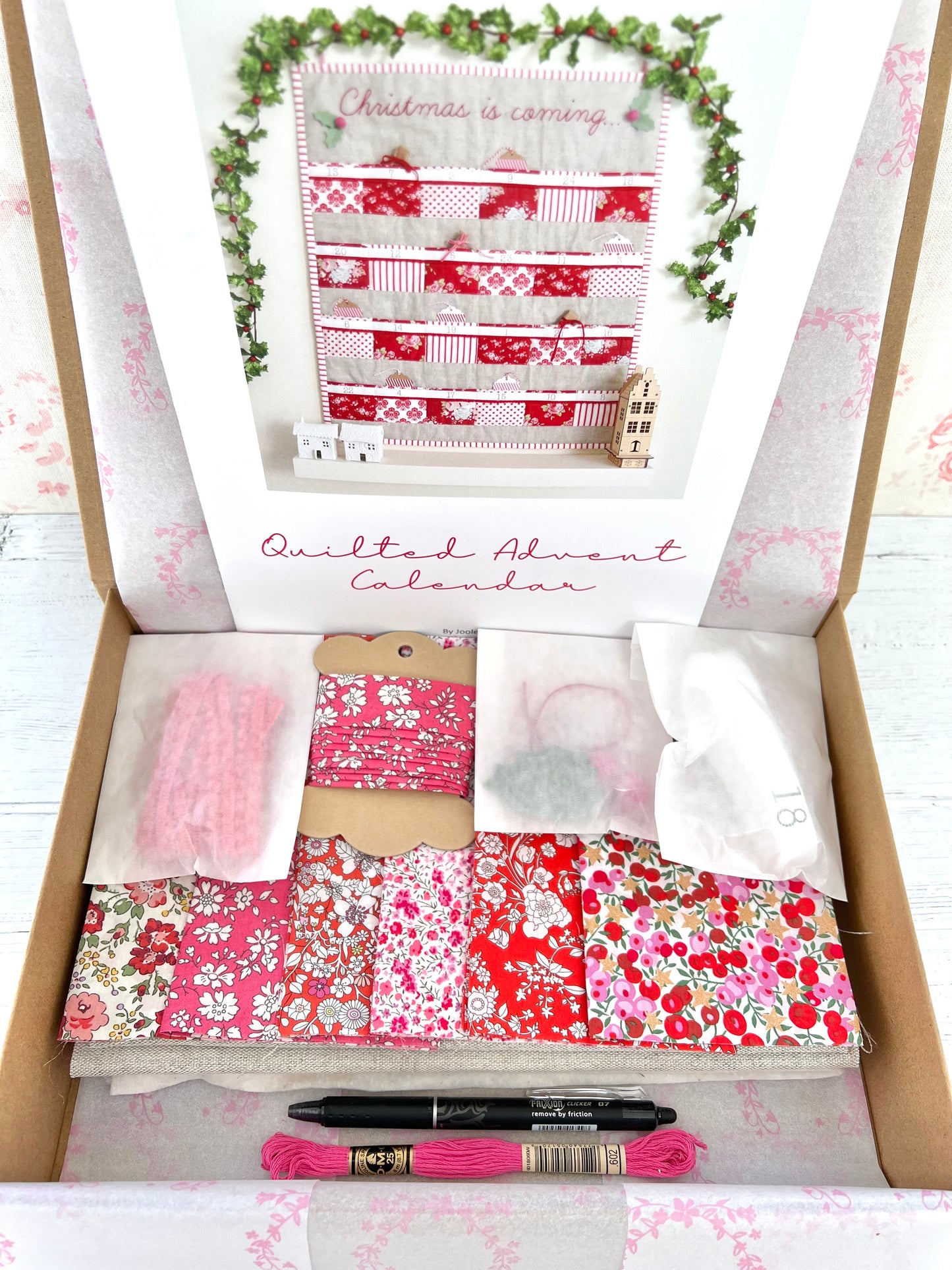 Quilted Advent Calendar Kit- Red & Pink