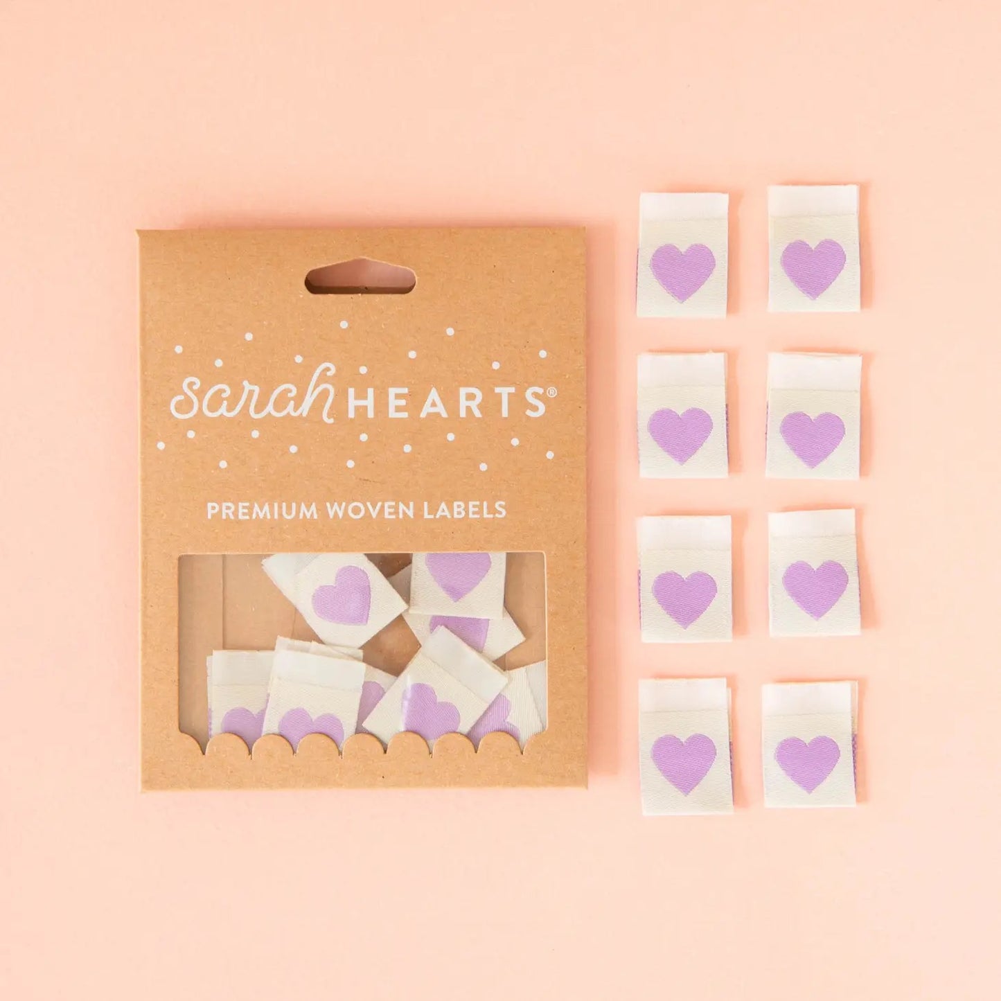 Little Violet Heart Sew in Labels - Sarah Hearts