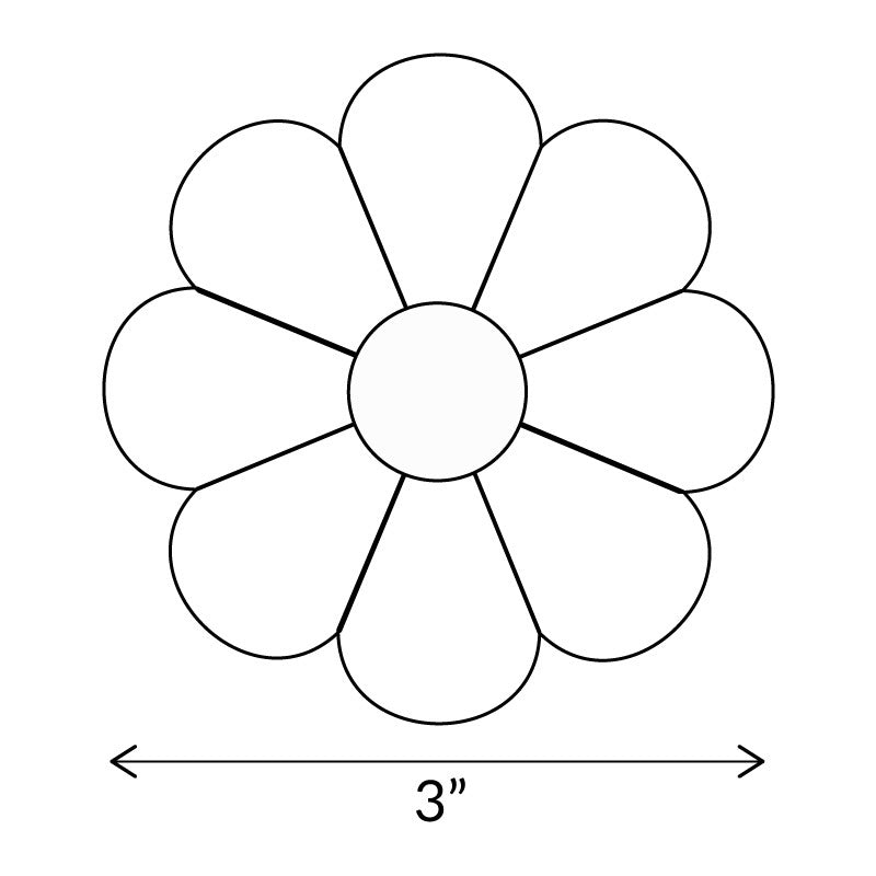 Sew & Quilt - English Paper Piecing Templates 3" Dresden Cone 8 Petal