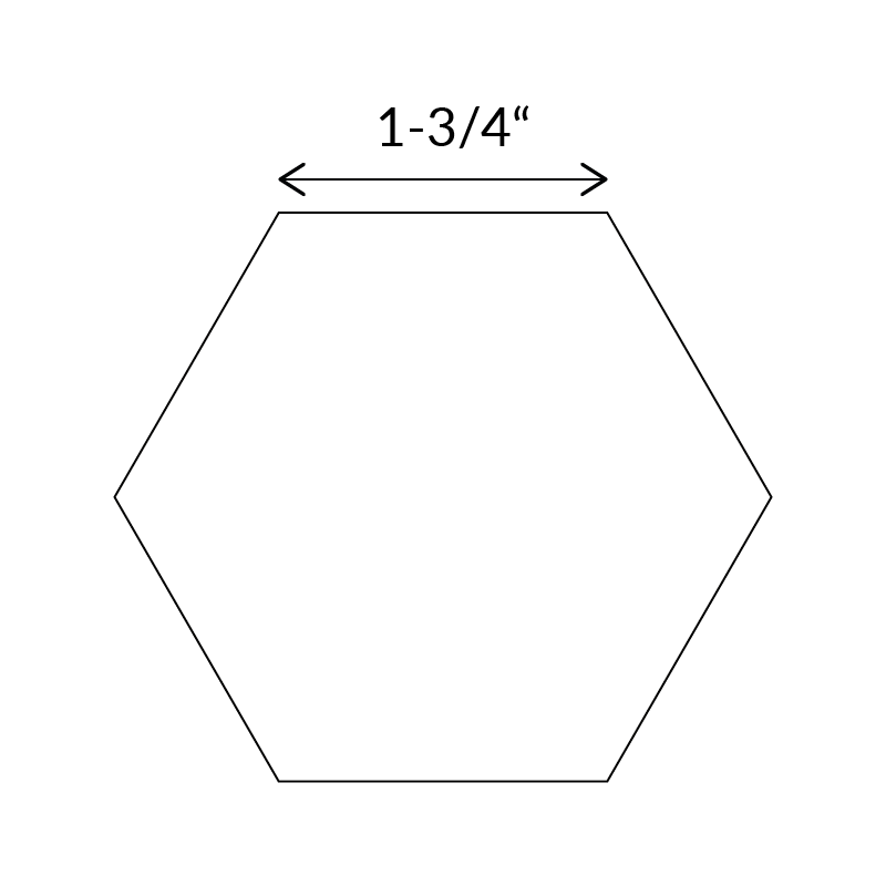 Sew &amp; Quilt - Modèles d'assemblage de papier anglais 1-3/4" Hexagone x 50 