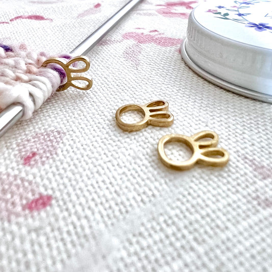 Tiny Bunny Stitch Markers in a Sweet Little Tin